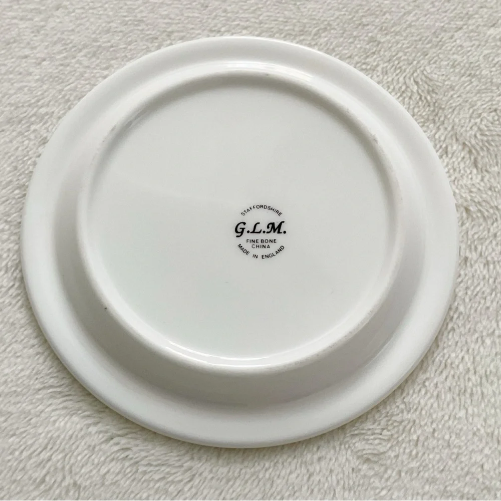Vintage English Bone China Floral Ring Dish Pink Cottagecore Trinket